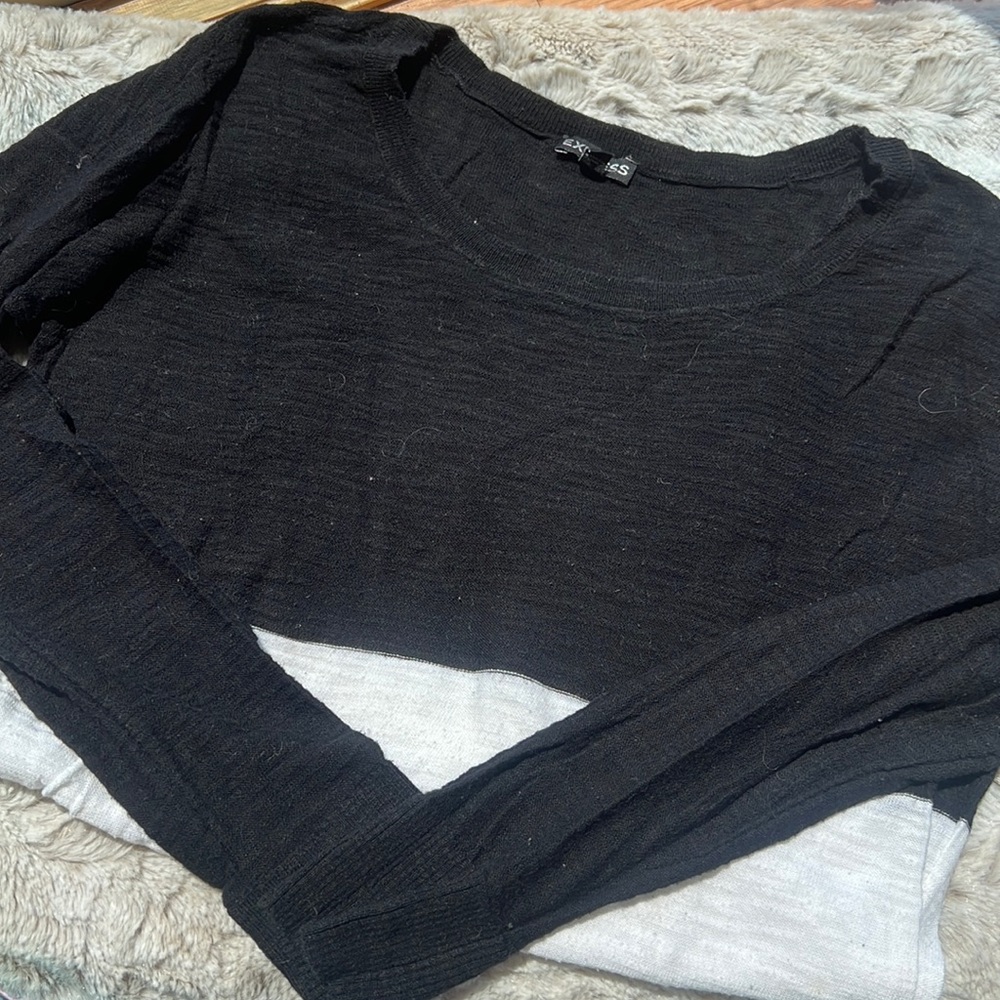 Express Black & White Sweater